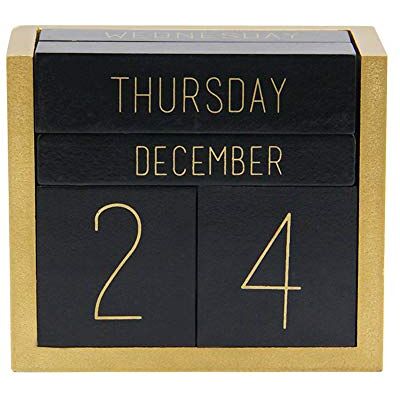 Juegoal Calendario perpetuo in legno, blocco di legno, calendario giornaliero da ufficio accessori da scrivania (nero) Juegoal Calendario perpetuo in legno, blocco di legno, calendario giornaliero da ufficio accessori da scrivania (nero)
