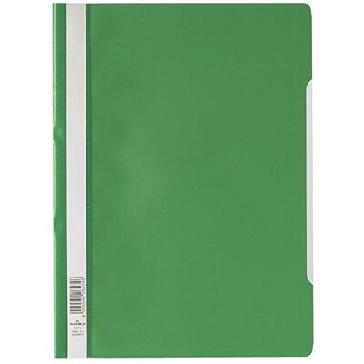 Durable Cartellina ad Aghi Clear View, Formato A4, Fronte Trasparente e Retro Colorato, Etichetta Longitudinale, Verde, Confezione da 50 Pezzi Durable Cartellina ad Aghi Clear View, Formato A4, Fronte Trasparente e Retro Colorato, Etichetta Longitudinale, Verde, Confezione da 50 Pezzi