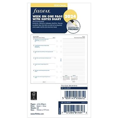 Filofax Diario settimanale 2024 con sezione appunti per agenda ad anelli Personal Multilingua Filofax Diario settimanale 2024 con sezione appunti per agenda ad anelli Personal Multilingua