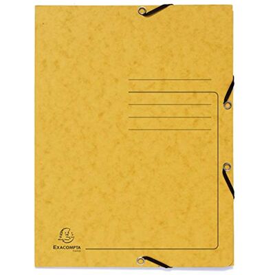 Exacompta Cartella elastica a 3 alette, formato A4, 355 g, colore: giallo, confezione da 25 Exacompta Cartella elastica a 3 alette, formato A4, 355 g, colore: giallo, confezione da 25