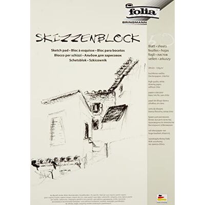 folia Blocco da disegno, formato DIN A3, 120 g/mq, 50 fogli, bianco DIN A3 A3 bianco folia Blocco da disegno, formato DIN A3, 120 g/mq, 50 fogli, bianco DIN A3 A3 bianco