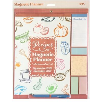 Grupo Erik Calendario Famiglia 2027 Ricette Calendario Magnetico Frigo con Penna, Sticky Notes, Shopping List e Stickers Planner Mensile con Spazi per Note, Set 2026 a Dic 2027 (30 x 35 cm) Grupo Erik Calendario Famiglia 2027 Ricette Calendario Magnetico Frigo con Penna, Sticky Notes, Shopping List e Stickers Planner Mensile con Spazi per Note, Set 2026 a Dic 2027 (30 x 35 cm)