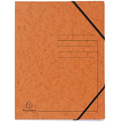 Exacompta Rif. 555414E Cartone da 25 cartelline con elastici senza patta stampate, buste in carta lucida 355 g/m², dimensioni 24 x 32 cm, per documenti in formato A4, colore arancione Exacompta Rif. 555414E Cartone da 25 cartelline con elastici senza patta stampate, buste in carta lucida 355 g/m², dimensioni 24 x 32 cm, per documenti in formato A4, colore arancione