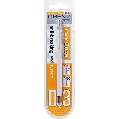 Pentel XPP503-GX Matita portamine a pressione, spessore del tratto 0,3 mm, 100% infrangibile, confezione blister, colore bianco Pentel XPP503-GX Matita portamine a pressione, spessore del tratto 0,3 mm, 100% infrangibile, confezione blister, colore bianco