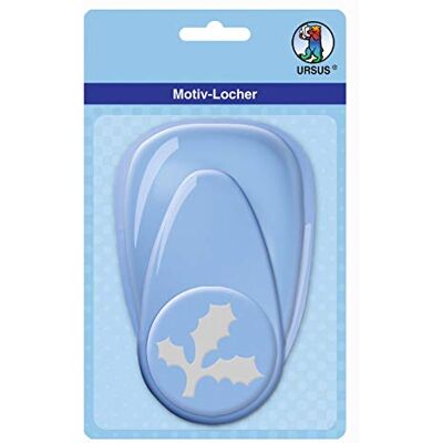 URSUS Perforatore in plastica Maxi, Foglie Ilex, Circa 50,8 mm, Facile da Usare Grazie alla Funzione a Leva e al Pratico Dispositivo di Raccolta, Blu, 50.8 URSUS Perforatore in plastica Maxi, Foglie Ilex, Circa 50,8 mm, Facile da Usare Grazie alla Funzione a Leva e al Pratico Dispositivo di Raccolta, Blu, 50.8