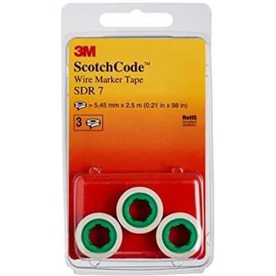 3M ScotchCode SDR-7 Marcatori per cavi, rotolo di ricarica, numero 7, confezione da 3 3M ScotchCode SDR-7 Marcatori per cavi, rotolo di ricarica, numero 7, confezione da 3