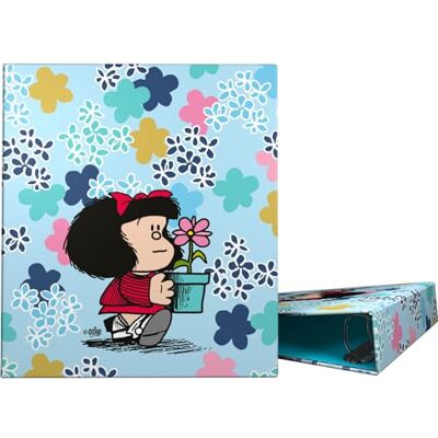 Grafoplás Cartella ad anelli A4, Mafalda Lively, 4 anelli misti 40 mm, morbido al tatto, certificato FSC, copertina rigida, perfetto materiale scolastico per archivio Grafoplás Cartella ad anelli A4, Mafalda Lively, 4 anelli misti 40 mm, morbido al tatto, certificato FSC, copertina rigida, perfetto materiale scolastico per archivio