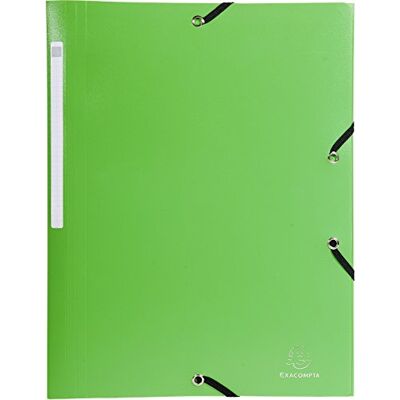 Exacompta cartellina a 3 Alette con Elastico, Polipropilene verde chiaro, confezione da 10 Exacompta cartellina a 3 Alette con Elastico, Polipropilene verde chiaro, confezione da 10