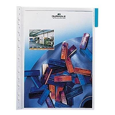 Durable Function Panel A4, pannello espositivo f.to A4 in pellicola rigida trasparente, foratura universale, azzurro, confezione da 5 pezzi Durable Function Panel A4, pannello espositivo f.to A4 in pellicola rigida trasparente, foratura universale, azzurro, confezione da 5 pezzi