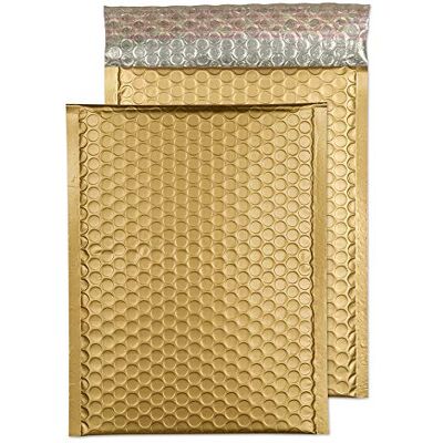 Blake Colour Packaging 250 x 180 mm 70 Mu Busta a bolle metallica Stacca e sigilla () Oro metallizzato, Confezione da 500 Blake Colour Packaging 250 x 180 mm 70 Mu Busta a bolle metallica Stacca e sigilla () Oro metallizzato, Confezione da 500