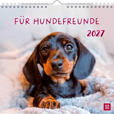 Groh Verlag Wandkalender 2027: Für Hundefreunde: Hundekalender mit niedlichen Hundefotos und Zitaten für Hundeliebhaber. Monatskalender zum Aufhängen Groh Verlag Wandkalender 2027: Für Hundefreunde: Hundekalender mit niedlichen Hundefotos und Zitaten für Hundeliebhaber. Monatskalender zum Aufhängen