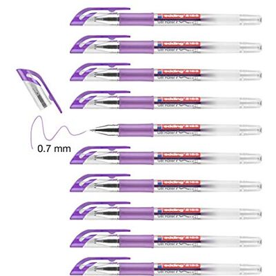 Edding Gelroller, Roller a Inchiostro Gel a punta, 10 Pezzi, Violet Edding Gelroller, Roller a Inchiostro Gel a punta, 10 Pezzi, Violet