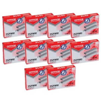 OFFICER PRODUCTS Office PRODUCTS Graffette per graffette, 24/10, 10.000 pezzi, 10 x 1000 pezzi, colore: Argento OFFICER PRODUCTS Office PRODUCTS Graffette per graffette, 24/10, 10.000 pezzi, 10 x 1000 pezzi, colore: Argento