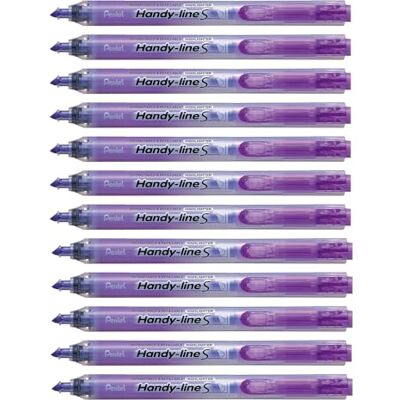 Pentel Handy-line S Evidenziatori retrattili/ricaricabili, confezione da 12, colore: Viola Pentel Handy-line S Evidenziatori retrattili/ricaricabili, confezione da 12, colore: Viola