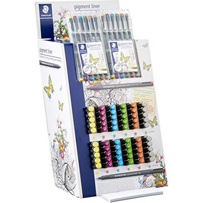 Staedtler Pennarelli Fineliner Pigment Liner. Espositore con 120 pezzi colori e larghezze assortite. Staedtler Pennarelli Fineliner Pigment Liner. Espositore con 120 pezzi colori e larghezze assortite.