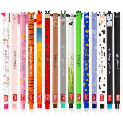 Legami 15 penne gel cancellabili con inchiostro termosensibile, gamma di colori di inchiostro e design del corpo della penna, punta da 0,7 mm, motivo animali, coccinella, mostro, tigre e Legami 15 penne gel cancellabili con inchiostro termosensibile, gamma di colori di inchiostro e design del corpo della penna, punta da 0,7 mm, motivo animali, coccinella, mostro, tigre e
