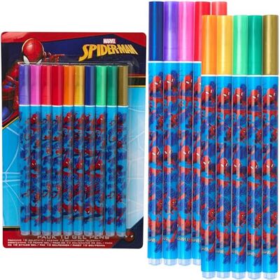 Disney Spiderman Penne Metallizzate per Bambini, 10 Penne Gel Colorate Set Scuola Cancelleria (Multiplo Spiderman) Disney Spiderman Penne Metallizzate per Bambini, 10 Penne Gel Colorate Set Scuola Cancelleria (Multiplo Spiderman)