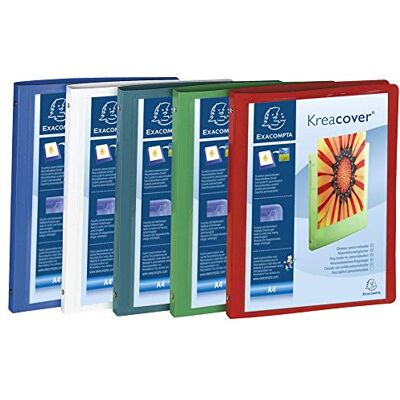 Exacompta Conf. da 5 Raccoglitori Personalizzabili 1 Tasca Kreacover 4 Anelli Tondi 15 mm Dorso 20 mm Polipropilene Opaco 0.5 mm F.to Esterno 25x32 cm per A4 5 Colori Assortiti Exacompta Conf. da 5 Raccoglitori Personalizzabili 1 Tasca Kreacover 4 Anelli Tondi 15 mm Dorso 20 mm Polipropilene Opaco 0.5 mm F.to Esterno 25x32 cm per A4 5 Colori Assortiti
