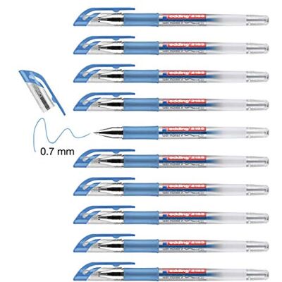 Edding Gelroller, Roller a Inchiostro Gel a punta, 10 Pezzi, blu Edding Gelroller, Roller a Inchiostro Gel a punta, 10 Pezzi, blu