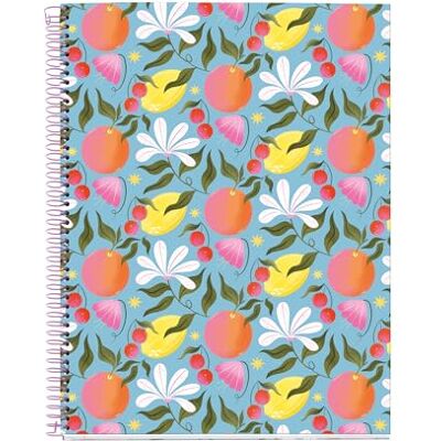 Miquelrius Taccuino A4 (210 x 297 mm), 100 fogli a quadretti da 70 g/m², copertina in cartone rigido, 4 bande colorate, spirale, 4 fori, taccuino a quadretti, cartoleria carina, floreale Miquelrius Taccuino A4 (210 x 297 mm), 100 fogli a quadretti da 70 g/m², copertina in cartone rigido, 4 bande colorate, spirale, 4 fori, taccuino a quadretti, cartoleria carina, floreale