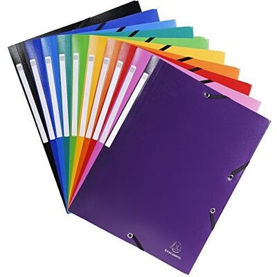 Exacompta Chemise a elastique 3 rabats polypropylene 5/10e opaque a4 Exacompta Chemise a elastique 3 rabats polypropylene 5/10e opaque a4