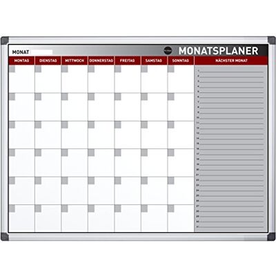 Bi-Office Calendario mensile magnetico Maya, cancellabile a secco, con pennarelli e magneti, 60 x 45 cm Bi-Office Calendario mensile magnetico Maya, cancellabile a secco, con pennarelli e magneti, 60 x 45 cm