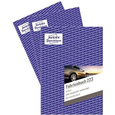 Avery Registro degli spostamenti in auto (in lingua tedesca), formato A5, 40 fogli, confezione da 3 Avery Registro degli spostamenti in auto (in lingua tedesca), formato A5, 40 fogli, confezione da 3