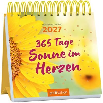 Ars Edition Mini-Wochenkalender 365 Tage Sonne im Herzen 2027: Kleiner Tischkalender für mehr gute Laune und Lebensfreude Ars Edition Mini-Wochenkalender 365 Tage Sonne im Herzen 2027: Kleiner Tischkalender für mehr gute Laune und Lebensfreude
