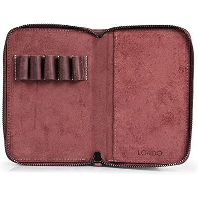 Londo Portapenne in Pelle: Organizer per Diario, Penna Stilografica e Matite, con Cerniera, 17x12x3cm Susina Londo Portapenne in Pelle: Organizer per Diario, Penna Stilografica e Matite, con Cerniera, 17x12x3cm Susina
