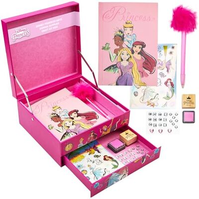 Disney Scrapbooking Kit con Diario Stitch Frozen Adesivi Decorativi Penna Timbri Kit Lavoretti Creativi per Bambini Gadget Regalo Creativo (Rose principesse) Disney Scrapbooking Kit con Diario Stitch Frozen Adesivi Decorativi Penna Timbri Kit Lavoretti Creativi per Bambini Gadget Regalo Creativo (Rose principesse)