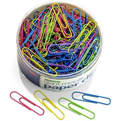 Officemate Graffette giganti rivestite in colori assortiti, senza PVC, 200 per barattolo () Officemate Graffette giganti rivestite in colori assortiti, senza PVC, 200 per barattolo ()