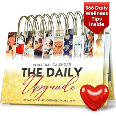 VTPM The Daily Upgrade Flip Calendar, Daily Flip, Calendario perpetuo da scrivania, decorazione per ufficio, accessori da scrivania, ispirazione, 366 giorni, temi fitness e nutrizione, salute e benessere VTPM The Daily Upgrade Flip Calendar, Daily Flip, Calendario perpetuo da scrivania, decorazione per ufficio, accessori da scrivania, ispirazione, 366 giorni, temi fitness e nutrizione, salute e benessere