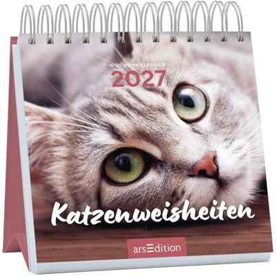 Ars Edition Mini-Wochenkalender Katzenweisheiten 2027: Kleiner Tischkalender für mehr gute Laune und Lebensfreude Ars Edition Mini-Wochenkalender Katzenweisheiten 2027: Kleiner Tischkalender für mehr gute Laune und Lebensfreude
