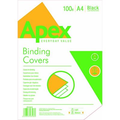 Fellowes Copertine per Rilegatura Apex Delta, Formato A4, 230 g, Confezione da 100 Pezzi, Nero Fellowes Copertine per Rilegatura Apex Delta, Formato A4, 230 g, Confezione da 100 Pezzi, Nero