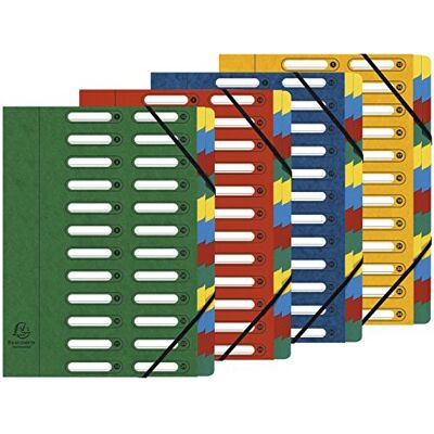 Exacompta Classificatori a Soffietto, Interno, 24x32 cm, Multicolore Exacompta Classificatori a Soffietto, Interno, 24x32 cm, Multicolore