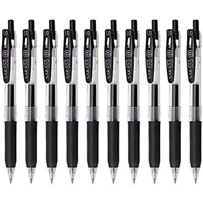 Zebra Technologies Sarasa clip 1.0 – Penna a inchiostro gel, impugnatura in gomma, 1.0 mm, inchiostro nero, set di 10 con ecologia Sticky notes Zebra Technologies Sarasa clip 1.0 – Penna a inchiostro gel, impugnatura in gomma, 1.0 mm, inchiostro nero, set di 10 con ecologia Sticky notes