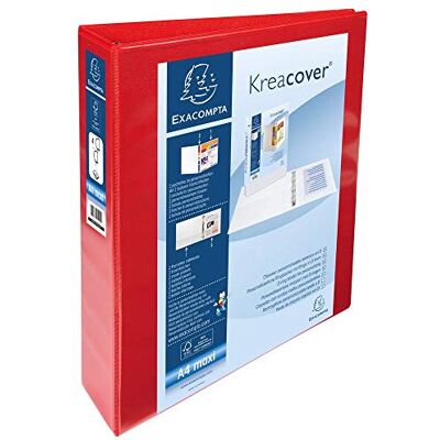 Exacompta rif. 1 raccoglitore opaco rigido, personalizzabile con 2 tasche, 4 anelli a D da 40 mm, dorso 64 mm, dimensioni esterne: 32 x 28,5 cm, per classificare A4 Maxi colore: blu Exacompta rif. 1 raccoglitore opaco rigido, personalizzabile con 2 tasche, 4 anelli a D da 40 mm, dorso 64 mm, dimensioni esterne: 32 x 28,5 cm, per classificare A4 Maxi colore: blu