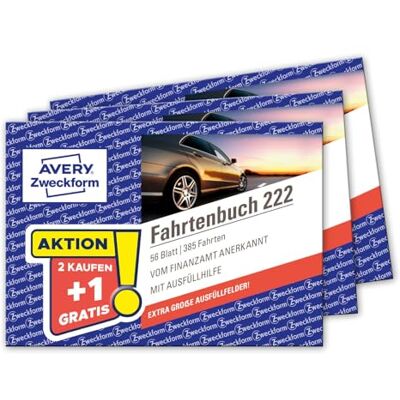 Avery Set di 3 libri di viaggio per auto, formato DIN A6 orizzontale, 148 x 105 mm, 112 pagine, 385 viaggi, Germania e Austria, delimitazione di viaggi privati/commerciali) Avery Set di 3 libri di viaggio per auto, formato DIN A6 orizzontale, 148 x 105 mm, 112 pagine, 385 viaggi, Germania e Austria, delimitazione di viaggi privati/commerciali)