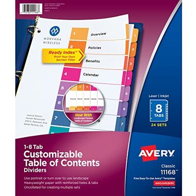 Avery divider dividers (Multi, Letter) Avery divider dividers (Multi, Letter)