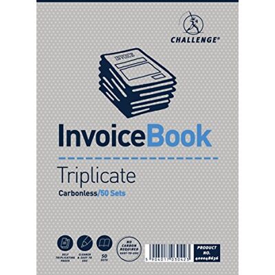 Challenge Fatture con carta copiativa, 210 mm x 130 mm Blocco per fatture in triplice copia Confezione da 5 Libro per fatture in triplice copia Challenge Fatture con carta copiativa, 210 mm x 130 mm Blocco per fatture in triplice copia Confezione da 5 Libro per fatture in triplice copia