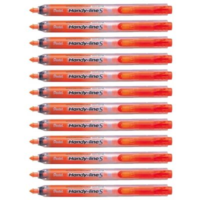 Pentel Handy-line S Evidenziatori retrattili/ricaricabili, confezione da 12, colore: Arancione Pentel Handy-line S Evidenziatori retrattili/ricaricabili, confezione da 12, colore: Arancione
