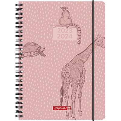 BRUNNEN Calendario scolastico "Wild Animals" 2023/2024, 2 pagine = 1 settimana A5, colore naturale BRUNNEN Calendario scolastico "Wild Animals" 2023/2024, 2 pagine = 1 settimana A5, colore naturale