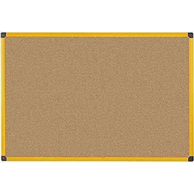 Bi-Office Lavagna Di Sughero Naturale Ultrabrite, Con Cornice In Aluminio Giallo, Robusta Bacheca Ad Alta Visibilità, 120 x 90 cm Bi-Office Lavagna Di Sughero Naturale Ultrabrite, Con Cornice In Aluminio Giallo, Robusta Bacheca Ad Alta Visibilità, 120 x 90 cm