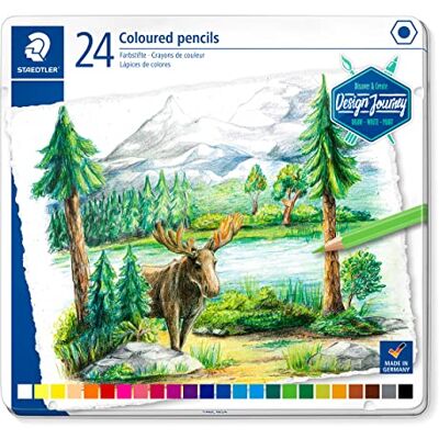 Staedtler Journey 146C Matite in scatola di metallo, 24 colori assortiti Staedtler Journey 146C Matite in scatola di metallo, 24 colori assortiti