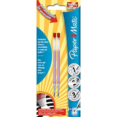 Paper Mate Replay Premium Refills Per Penne Gel Cancellabili, Punta Media da 0,7 mm, Rosso, Confezione da 2 Paper Mate Replay Premium Refills Per Penne Gel Cancellabili, Punta Media da 0,7 mm, Rosso, Confezione da 2