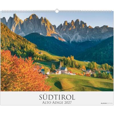 Alpha Südtirol 2027: Wandkalender 60x50 cm mit 12 Südtirol-Motiven, sprachneutralem Kalendarium und Spiralbindung Alpha Südtirol 2027: Wandkalender 60x50 cm mit 12 Südtirol-Motiven, sprachneutralem Kalendarium und Spiralbindung