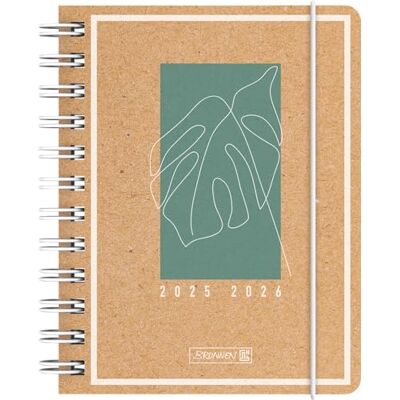 BRUNNEN Agenda scolastica (2025/2026) "Jungle Leaf", 1 pagina = 1 giorno, A6, 352 pagine, copertina in carta kraft BRUNNEN Agenda scolastica (2025/2026) "Jungle Leaf", 1 pagina = 1 giorno, A6, 352 pagine, copertina in carta kraft