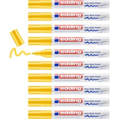Edding 750 CR 10 pennarelli a vernice, colore: giallo Edding 750 CR 10 pennarelli a vernice, colore: giallo