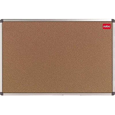 Nobo Bacheca con fondo in sughero e cornice in alluminio con paraspigoli, set di puntine in dotazione, lavagna bianca trasparente per appunti, confezione singola, 60 x 45 cm, marrone Nobo Bacheca con fondo in sughero e cornice in alluminio con paraspigoli, set di puntine in dotazione, lavagna bianca trasparente per appunti, confezione singola, 60 x 45 cm, marrone
