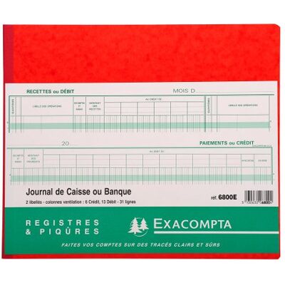 Exacompta Giornale di installazione / Banca 31 linee 80 pagine, colori assortiti Exacompta Giornale di installazione / Banca 31 linee 80 pagine, colori assortiti